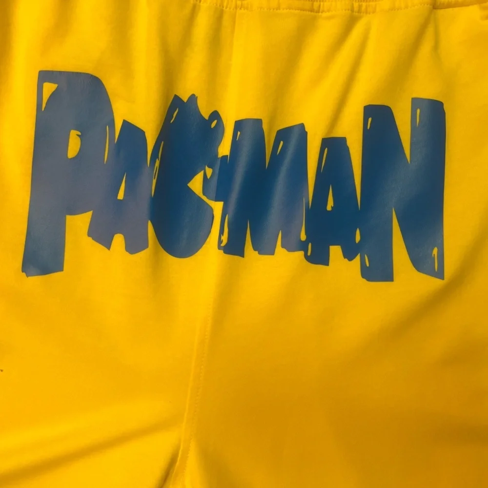 Sz 42 Yellow Pac-Man Graphic Shorts
